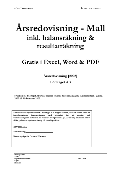 Årsredovisningsmall