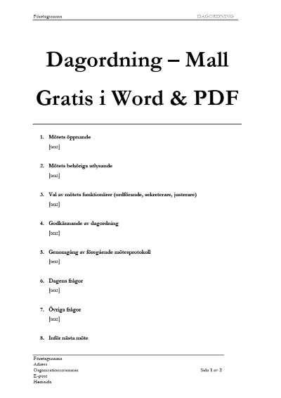 Dagordningsmall